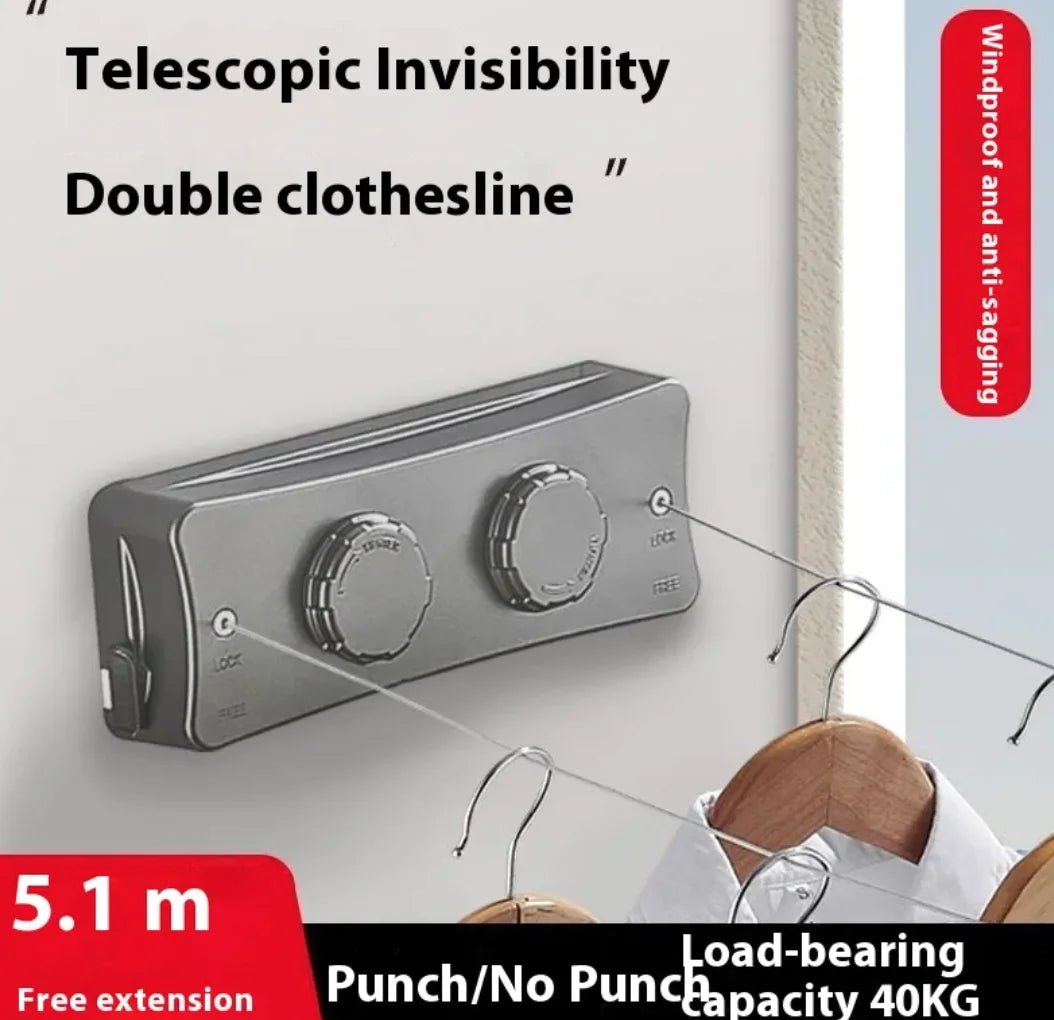 Retractable Invisible Indoor Steel Clothesline